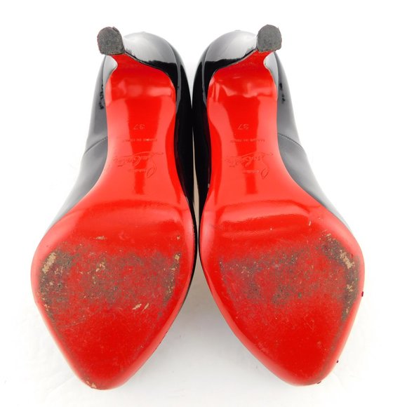 CHRISTIAN LOUBOUTIN Black Patent Leather Heel Pumps 37 - Picture 7 of 8